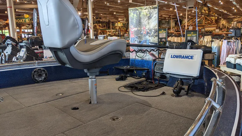 Slide: The Image of 2023 Nitro ZV20 Pro fishing boat interior with Lowrance fish finder. - 5