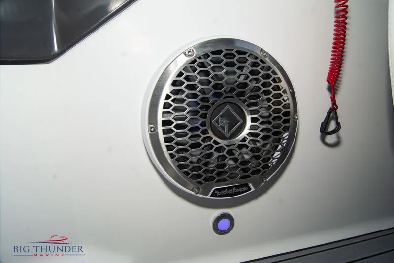 Slide: The Image of Rockford Fosgate speaker on 2023 Monterey M6 boat, Big Thunder Marine logo. - 47