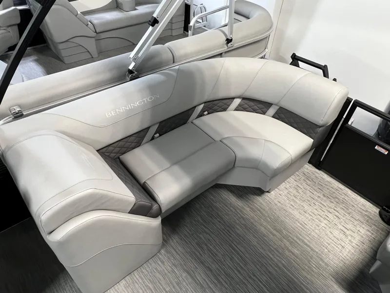 Slide: The Image of 2023 Bennington 22SXSRC boat interior with luxurious seating and modern design. - 12