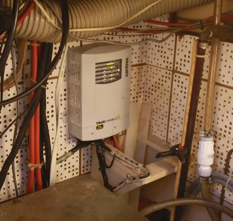 Slide: The Image of Battery charger in the engine room of a 1987 Jefferson 42 Sundeck Motor Yacht. - 27