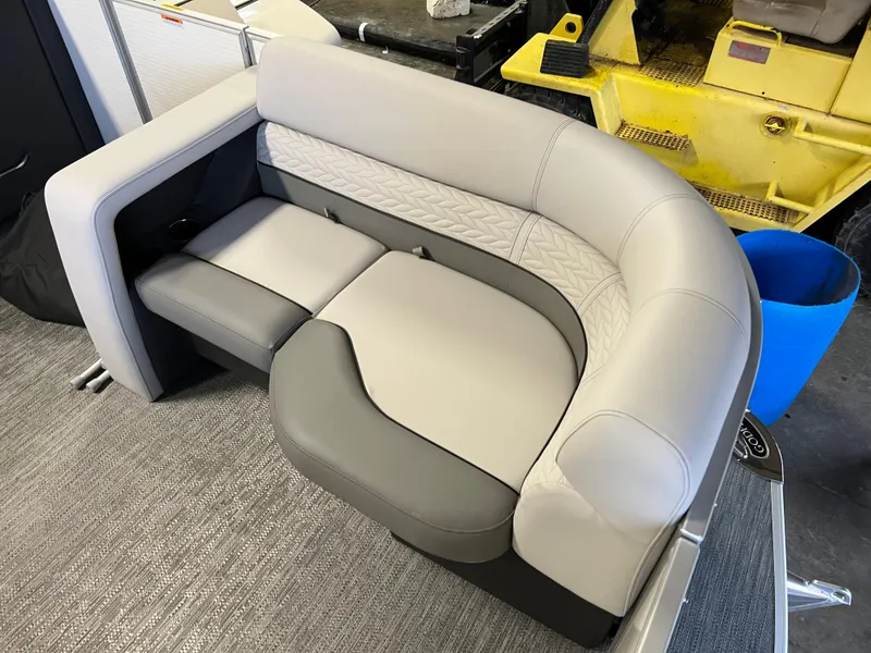 Slide: The Image of 2023 Godfrey Monaco MC215C boat seat, gray upholstery, modern design, indoor setting. - 6