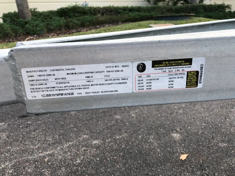 Slide: The Image of 2023 Continental Trailers Blazer 1928 label on trailer frame - 4