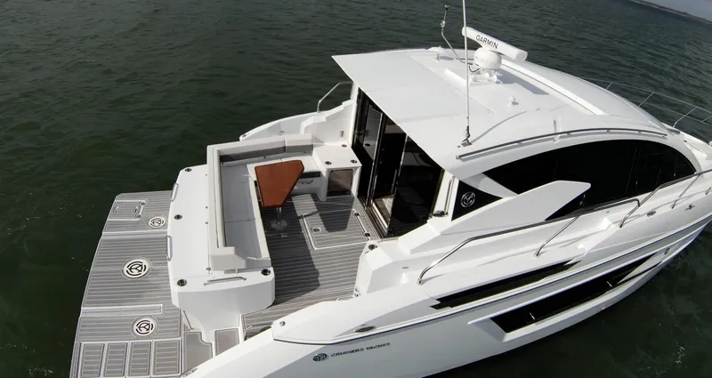Slide: The Image of 2020 Cruisers Yachts 460 Cantius luxury motor yacht on water. - 19