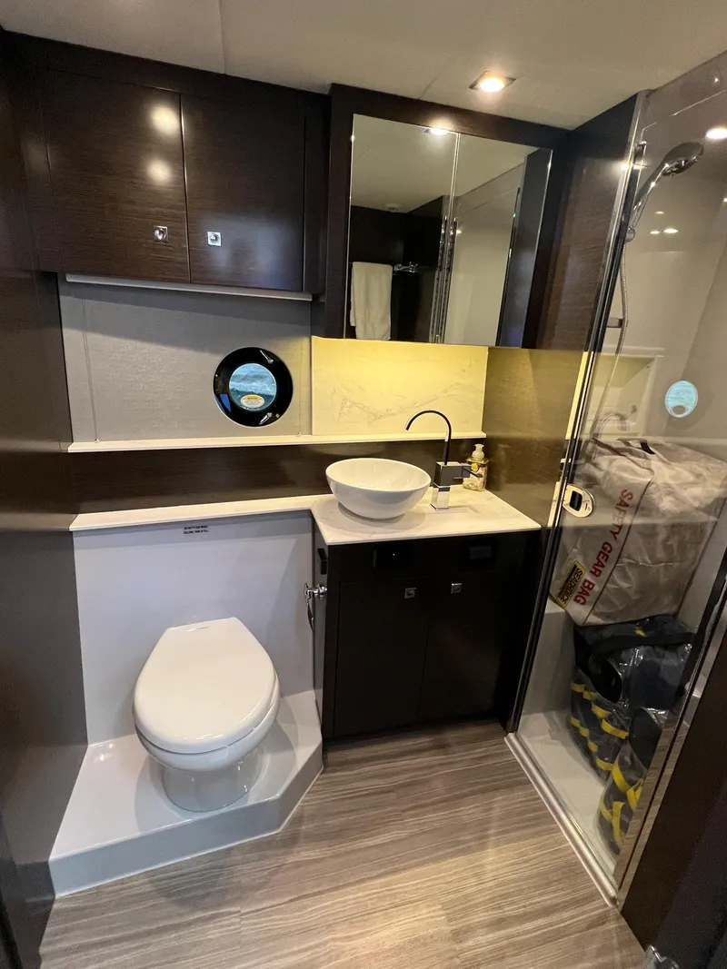 Slide: The Image of 2020 Cruisers Yachts 460 Cantius bathroom with modern fixtures and sleek design. - 31
