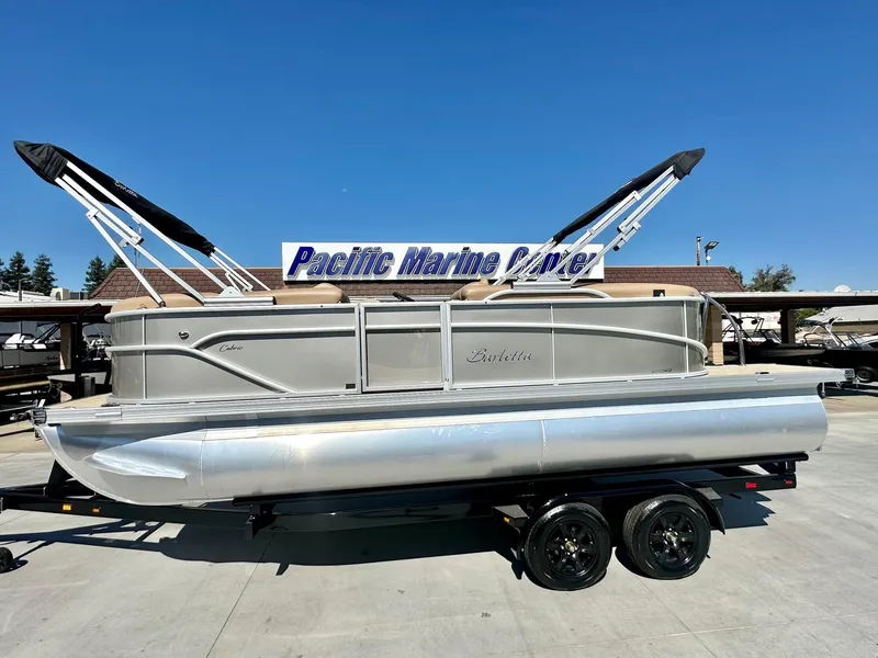 Slide: The Image of 2023 Barletta Cabrio 20Q pontoon boat with 150HP Mercury engine at Pacific Marine Center. - 8
