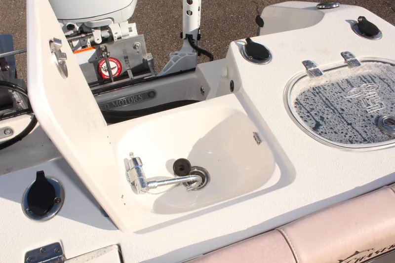 Slide: The Image of 2023 Sea Chaser 27 HFC boat sink and livewell on deck. - 15