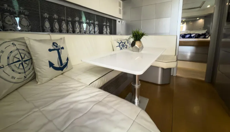 Slide: The Image of Luxurious interior of 2013 Azimut Atlantis 58 yacht with nautical-themed decor. - 35