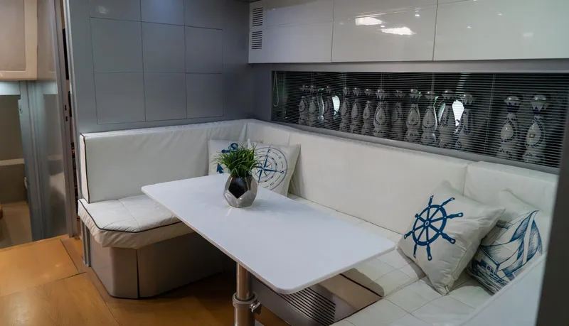 Slide: The Image of Luxurious interior of 2013 Azimut Atlantis 58 yacht with elegant seating and decor. - 37