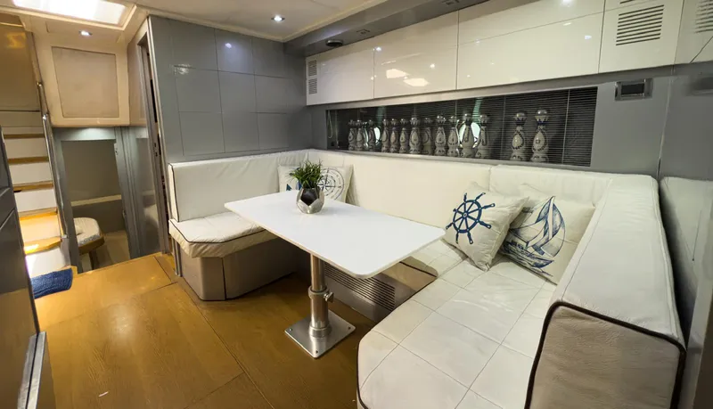 Slide: The Image of Luxurious interior of 2013 Azimut Atlantis 58 yacht with elegant seating and decor. - 40