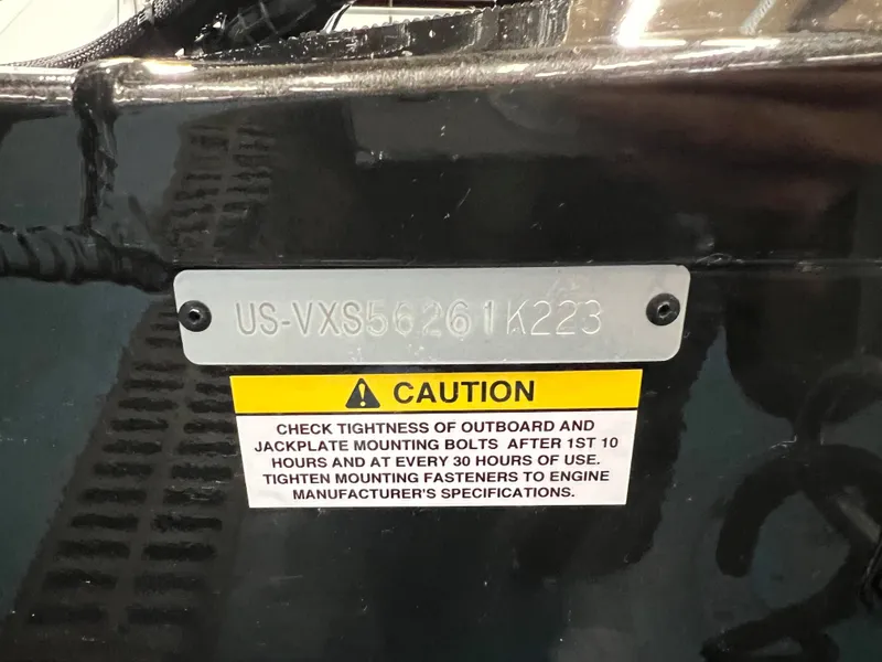 Slide: The Image of 2023 Vexus AVX181 boat caution label and serial number plate. - 16