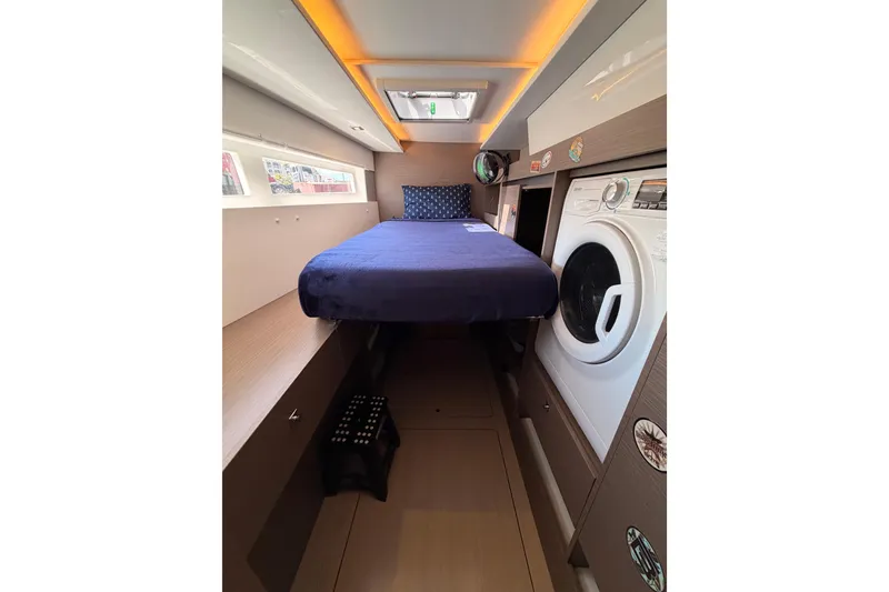 Slide: The Image of 2023 Leopard 50 yacht interior with bed and washing machine. - 22