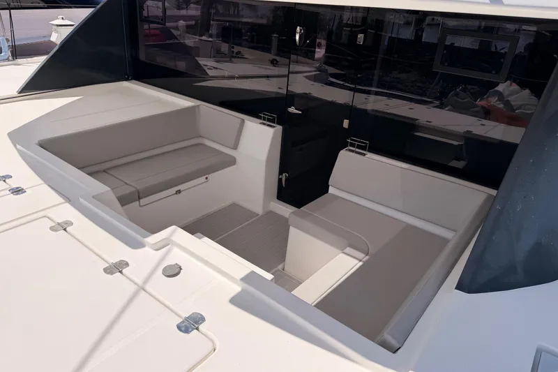 Slide: The Image of 2023 Leopard 50 yacht seating area with modern design and sleek finishes. - 33