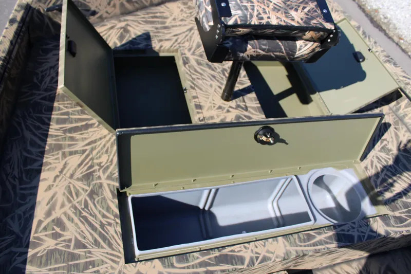 Slide: The Image of 2023 Lowe RX 2070 SC boat storage compartments and seating. - 4