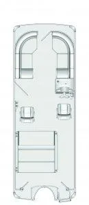 Slide: The Image of Top view layout of 2023 South Bay 224 UL 3.0 pontoon boat. - 11