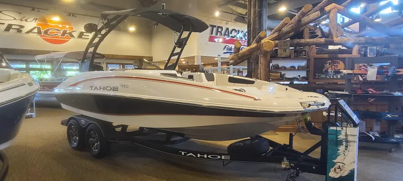 The Image of 2023 Tahoe 1950 boat on display in showroom. - 0
