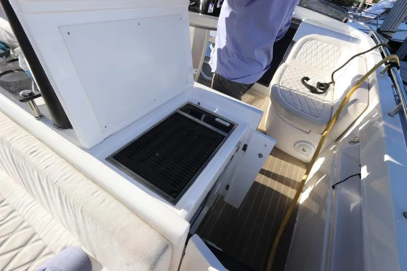 Slide: The Image of Canados Gladiator 428 2018 yacht interior with open grill and seating area. - 10