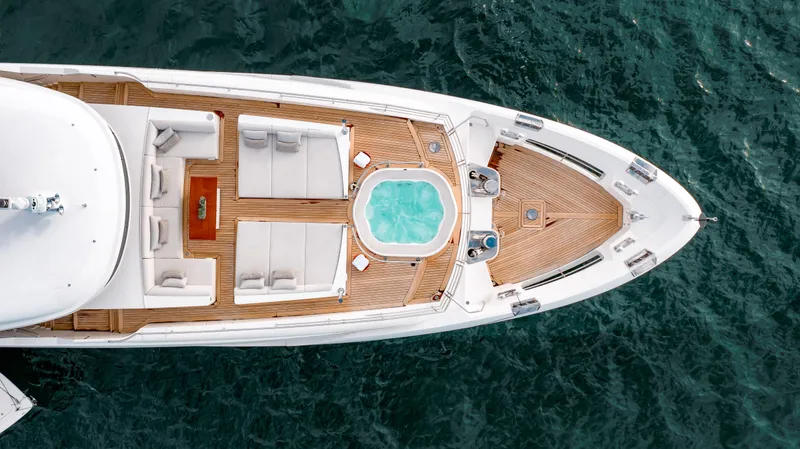 Slide: The Image of Luxurious Benetti Classic Supreme 132 yacht with jacuzzi, aerial view, 2012 model. - 38