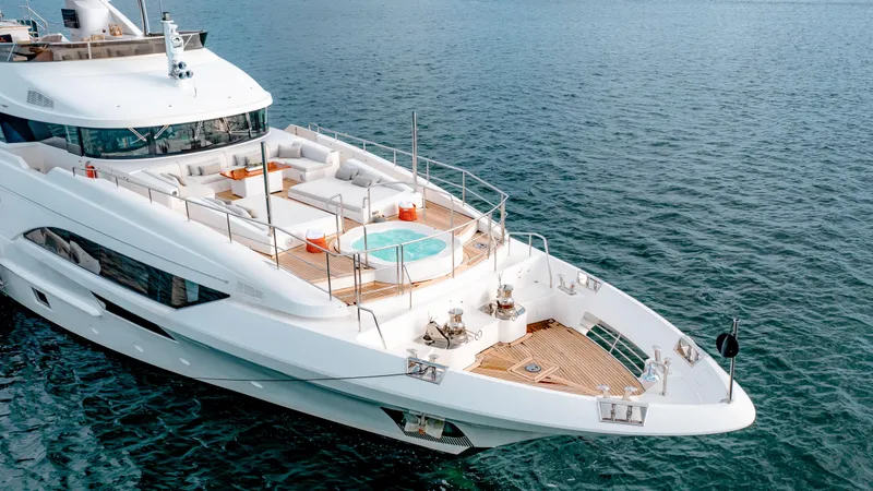 Slide: The Image of Luxurious 2012 Benetti Classic Supreme 132 yacht with spacious deck and jacuzzi. - 39