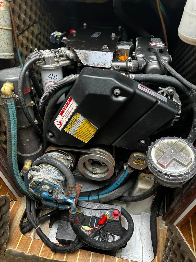 Slide: The Image of Engine compartment of a 1994 Beneteau Oceanis 405 sailboat. - 23