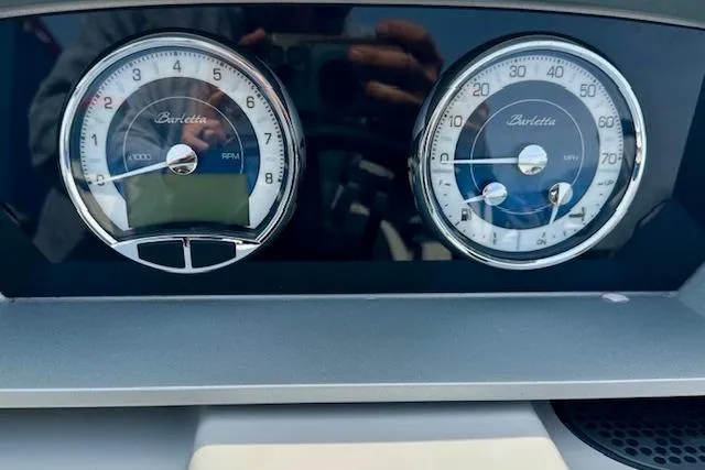 Slide: The Image of Dashboard of 2022 Barletta Corsa 21QC with speedometer and tachometer gauges. - 24