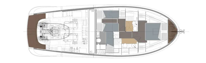 Slide: The Image of Top view layout of the 2024 Solaris Power 48 Flybridge yacht. - 16