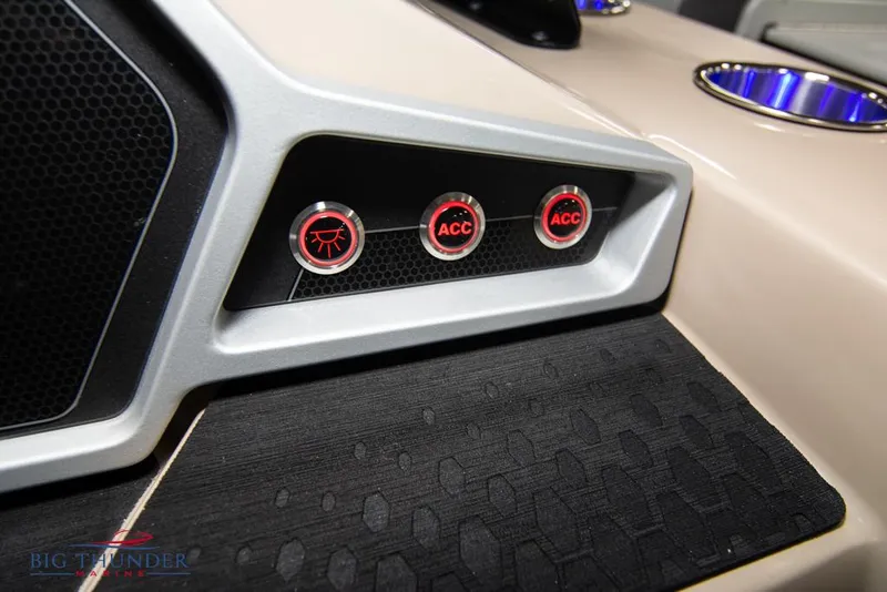 Slide: The Image of Control panel of 2022 Manitou 25 Oasis SR SHP with accessory switches. - 22