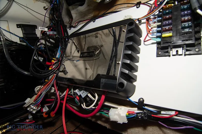 Slide: The Image of 2022 Manitou 25 Oasis SR SHP wiring and fuse panel close-up - 47