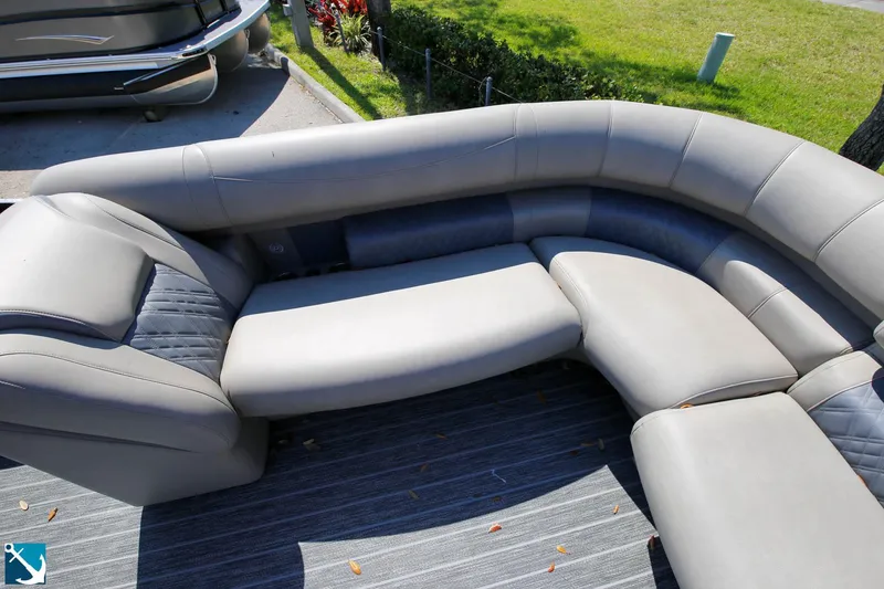 Slide: The Image of 2023 Premier 250 Intrigue RF boat with luxurious gray seating. - 14