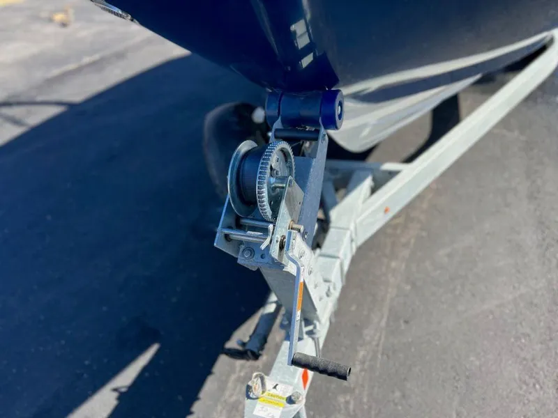 Slide: The Image of Close-up of 2019 Bayliner VR6 Bowrider I/O trailer winch mechanism. - 15