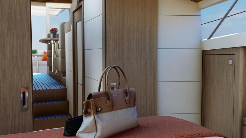 Slide: The Image of Interior of 2025 Legacy 12 yacht with modern design and luxury furnishings. - 13