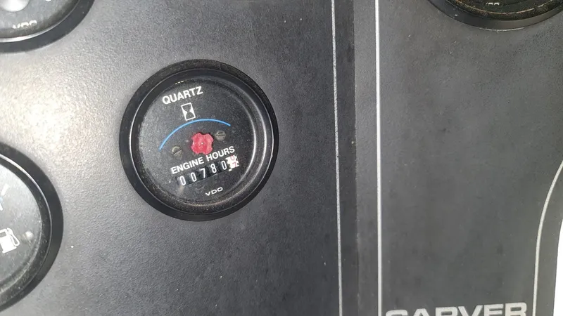 Slide: The Image of Carver 528 Montego 1995 engine hour meter at 180 hours. - 11