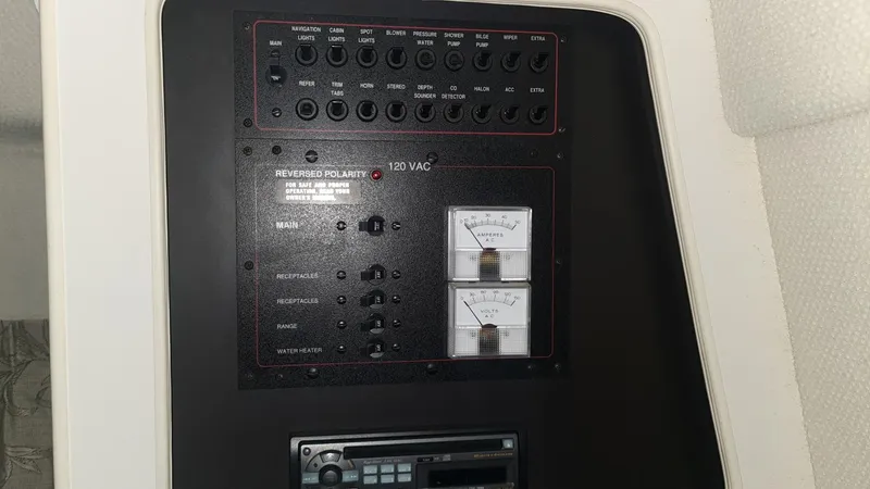 Slide: The Image of Electrical control panel of a 1995 Carver 528 Montego. - 21