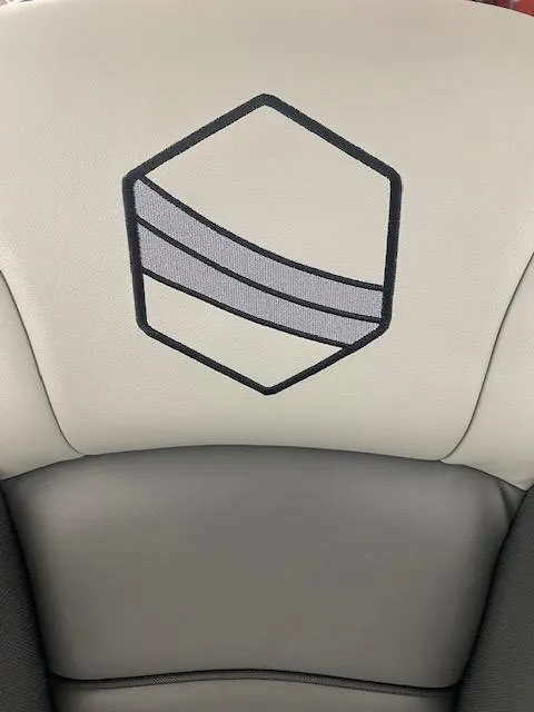 Slide: The Image of 2024 South Bay S224FCR3 boat seat with hexagonal logo design. - 8
