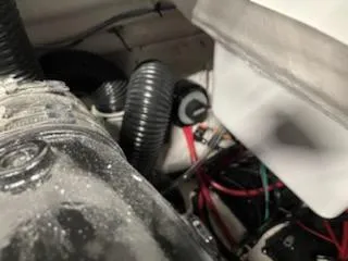 Slide: The Image of Engine compartment of 2023 Hurricane SS188 with wiring and hoses visible. - 18