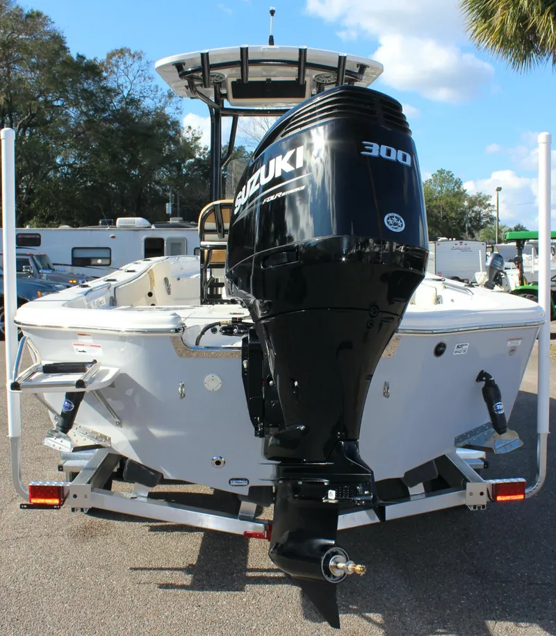 Slide: The Image of 2023 Sea Chaser 26 LX boat with Suzuki 300 outboard motor. - 11