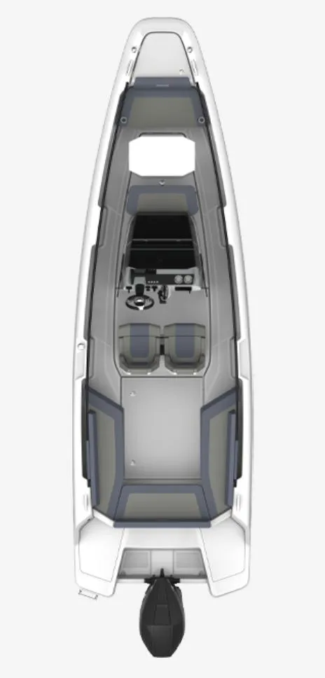 Slide: The Image of 2022 Axopar 22 T-Top x Jobe Revolve boat deck with sleek design and chrome details. - 11