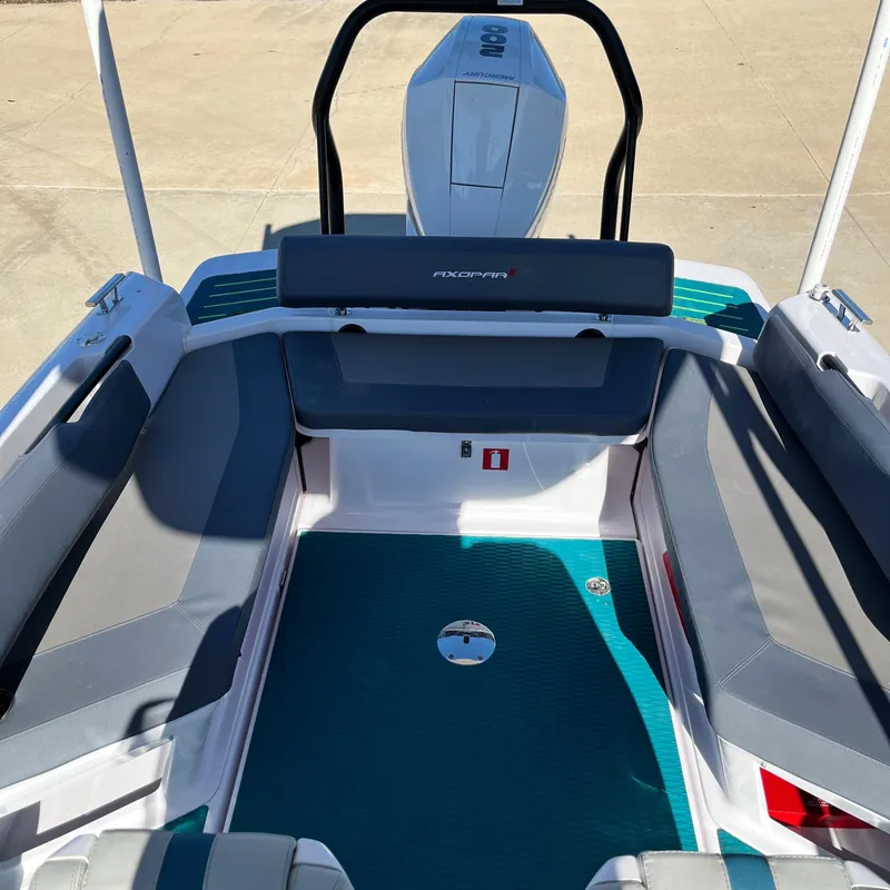 Slide: The Image of 2022 Axopar 22 T-Top x Jobe Revolve boat interior with sleek design and modern features. - 8