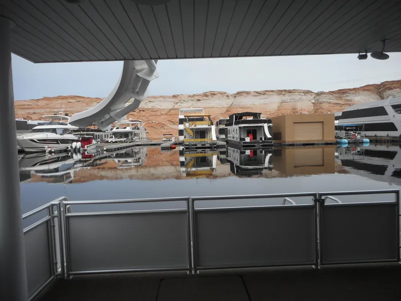 Slide: The Image of Houseboats in harbor, Adonia Sojourn Trip #9, 2021. - 45