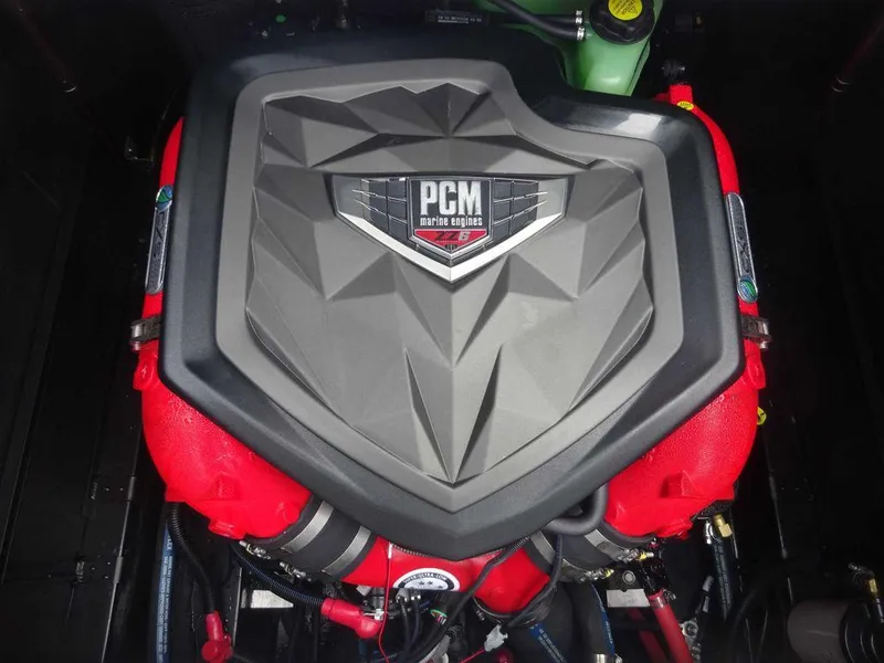 Slide: The Image of 2023 Nautique S23 PCM engine with red accents. - 14
