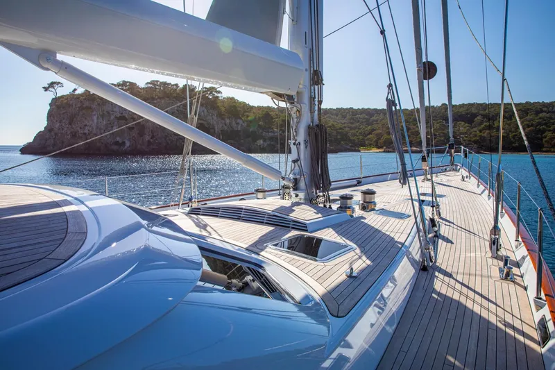 Slide: The Image of Luxury yacht Alloy Yachts Cruising Ketch 1998 on calm waters. - 14