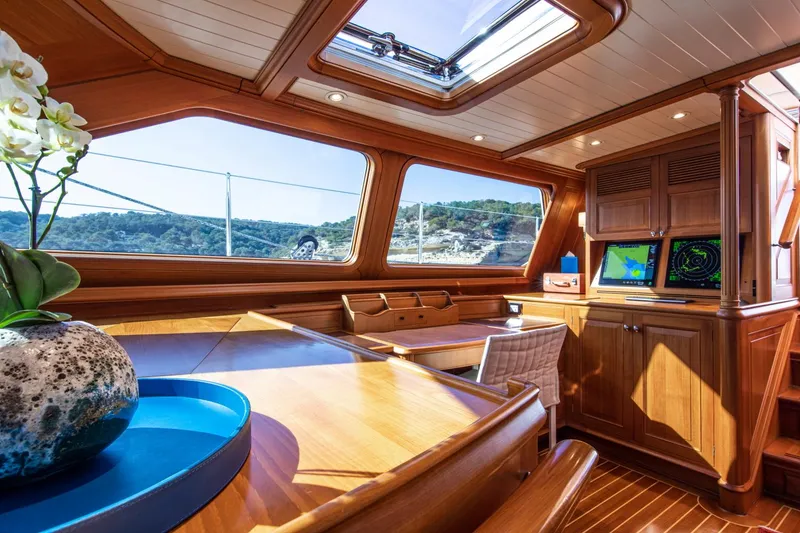 Slide: The Image of Interior of a 1998 Alloy Yachts Cruising Ketch with wooden finish. - 23