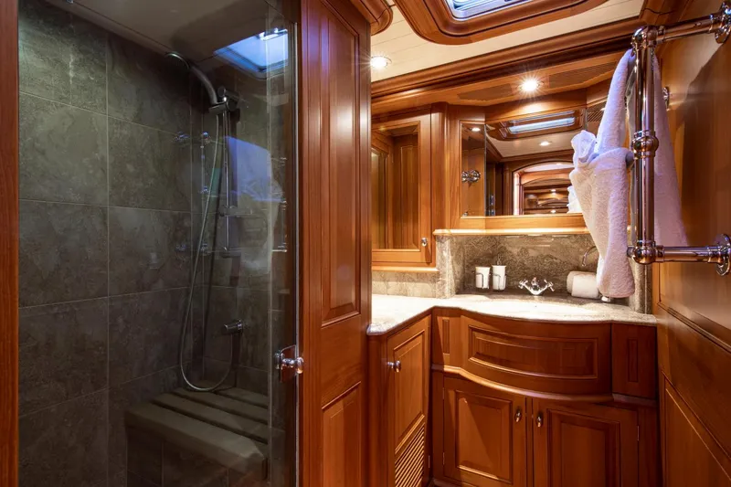 Slide: The Image of Luxurious bathroom in a 1998 Alloy Yachts Cruising Ketch. - 38