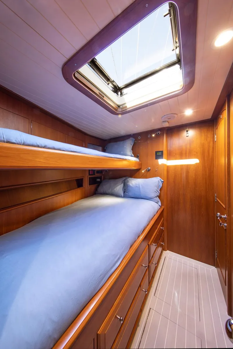 Slide: The Image of Interior of a 1998 Alloy Yachts Cruising Ketch with bunk beds. - 43