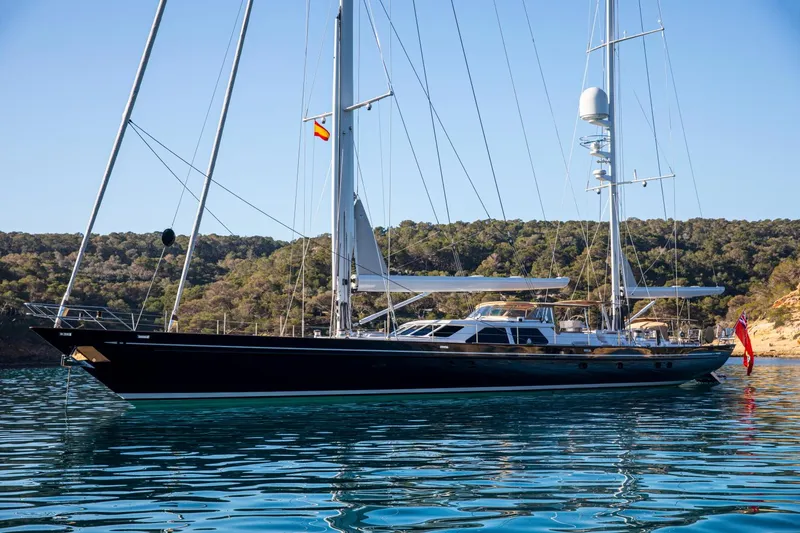 Slide: The Image of Alloy Yachts Cruising Ketch 1998 anchored on calm waters. - 7