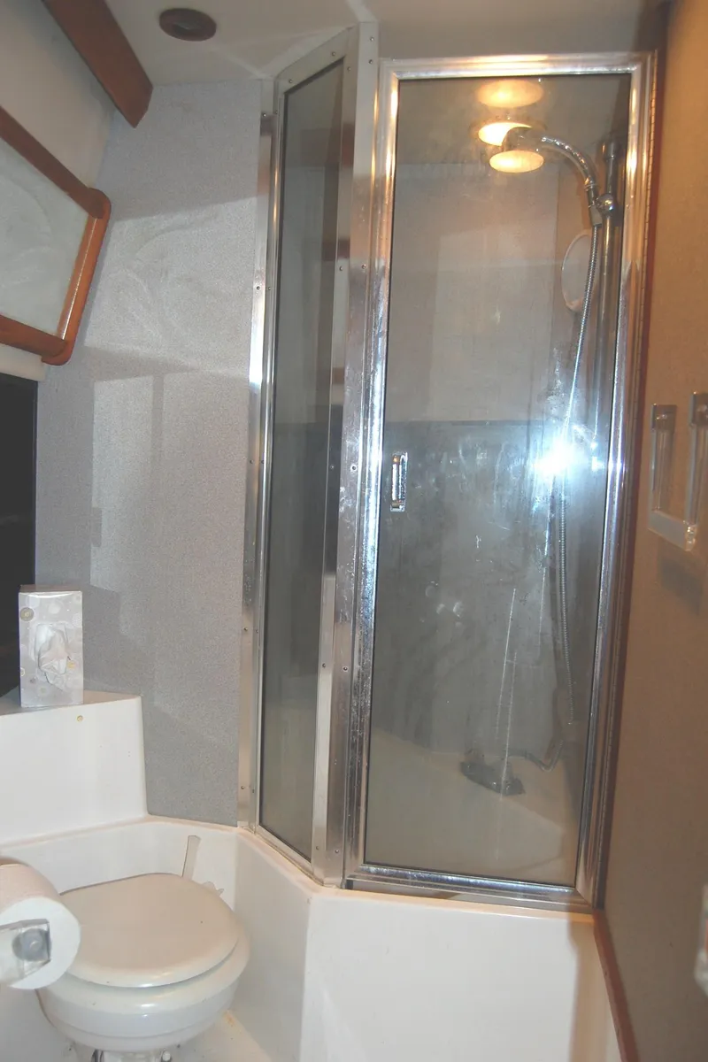 Slide: The Image of Bathroom with shower in 1992 Bayliner 4588 Pilothouse MY yacht. - 36