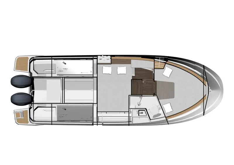 Slide: The Image of Top view layout of 2024 Jeanneau NC 895 Sport boat. - 21