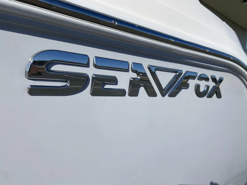 Slide: The Image of 2023 Sea Fox 226 Traveler boat logo on white hull - 6