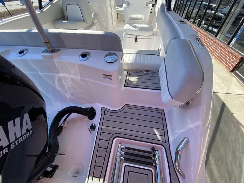 Slide: The Image of 2023 Sea Fox 226 Traveler boat interior with Yamaha outboard motor. - 9