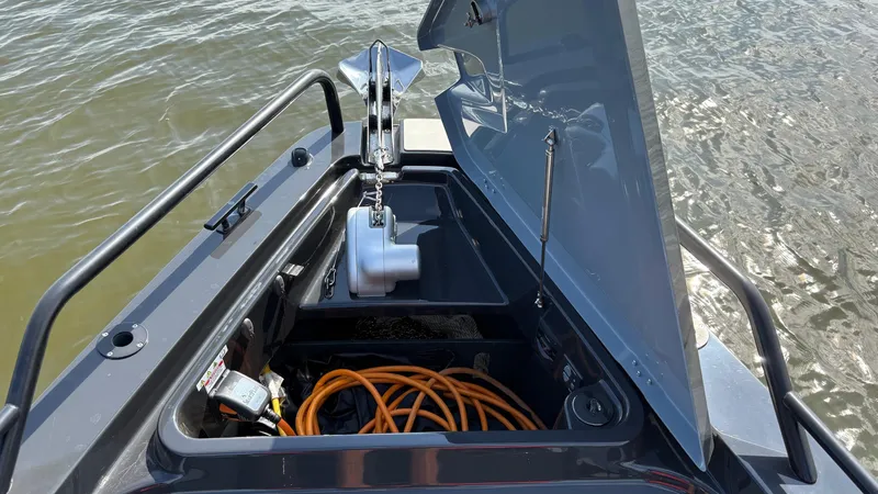 Slide: The Image of 2020 BRABUS Shadow 900 Sun Top anchor compartment with storage and equipment. - 32