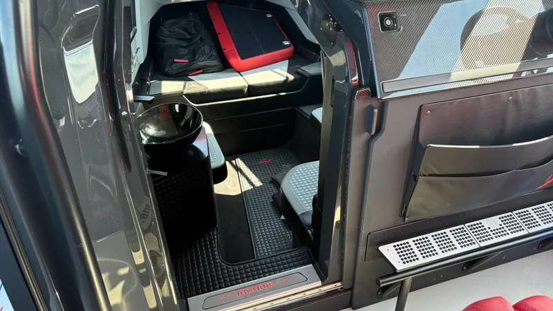 Slide: The Image of Interior of 2020 BRABUS Shadow 900 Sun Top, featuring sleek seating and modern design elements. - 42